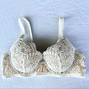 AERIE White Lace Push Up Bra